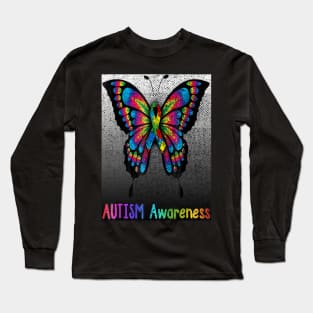 Autism Awareness T-ShirtColorful Butterfly Autism Awareness T-Shirt_by Long Sleeve T-Shirt